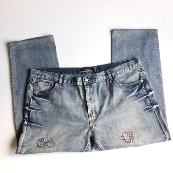 Maxi Milian Blue Distressed Faded Straight Leg Jeans Size 46 - Picture 7 of 10